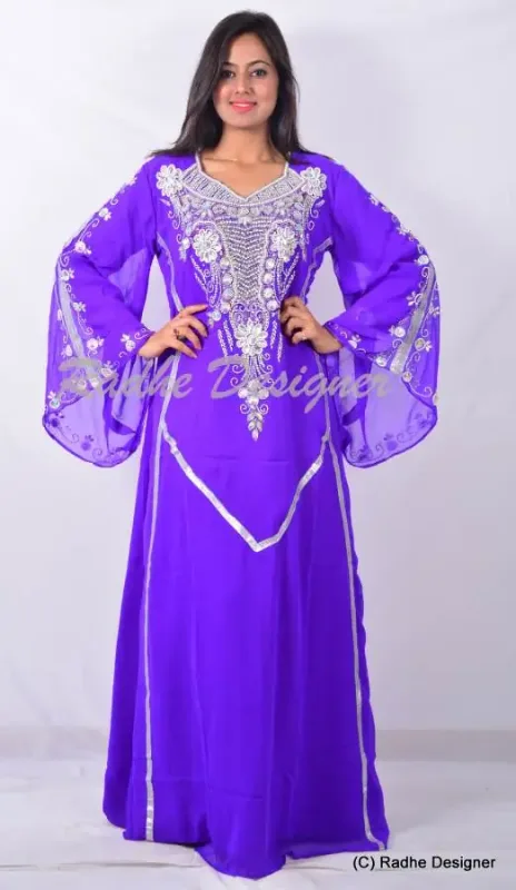 Picture of Radhe Designer Multicolor Georgette Kaftan Dress for Women - Y1064