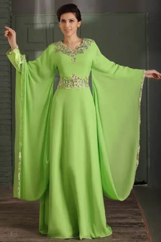 Picture of Radhe Designer White Georgette Kaftan Dress for Women - F7808