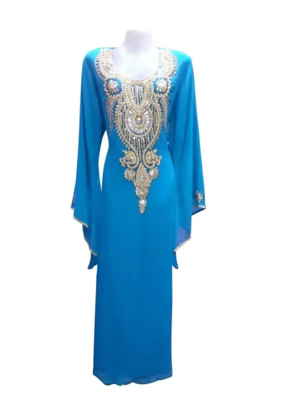 Picture of Radhe Designer White Georgette Kaftan Dress for Women - F3827