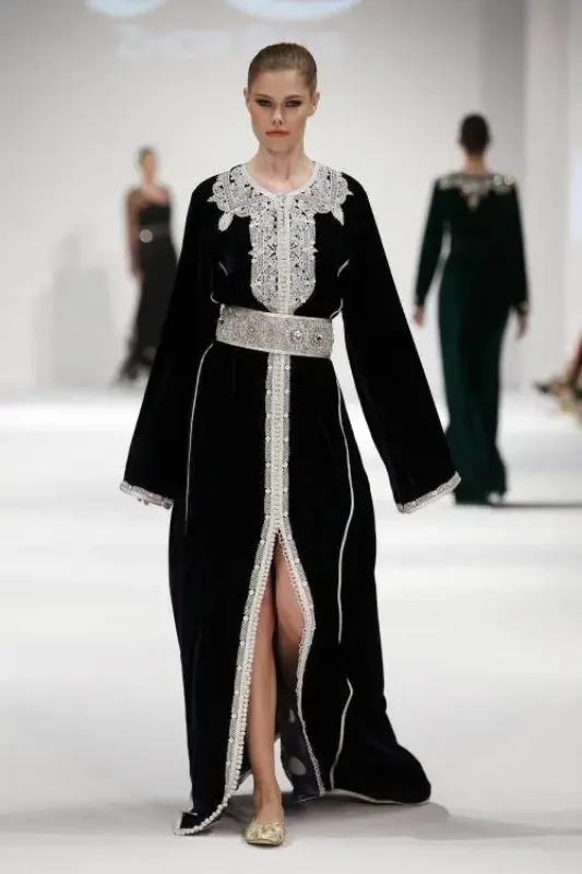 Picture of Radhe Designer Black Georgette Kaftan Dress for Women - F7805