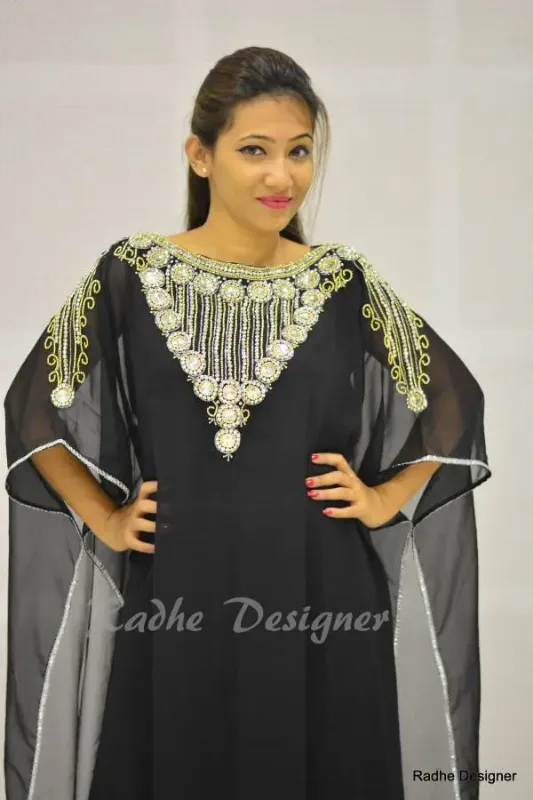 Picture of Radhe Designer Multicolor Georgette Kaftan Dress for Women - Y341
