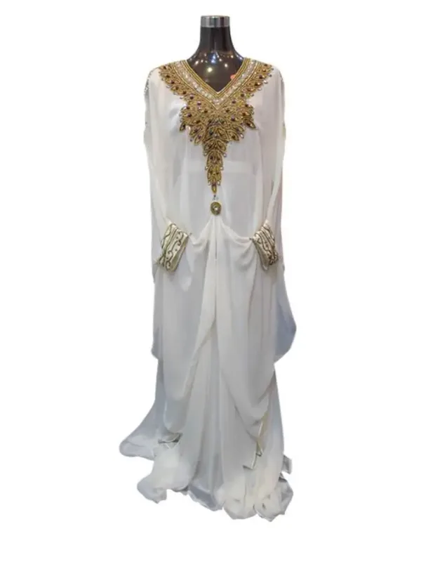 Picture of Radhe Designer Yellow Georgette Kaftan Dress for Women - F3842