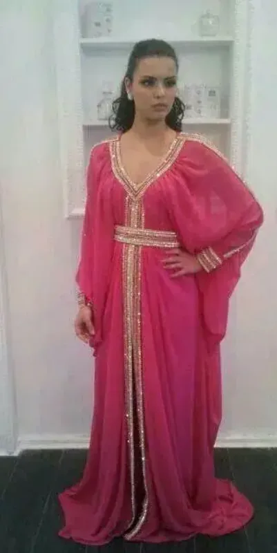 Picture of Radhe Designer White Georgette Kaftan Dress for Women - F7831