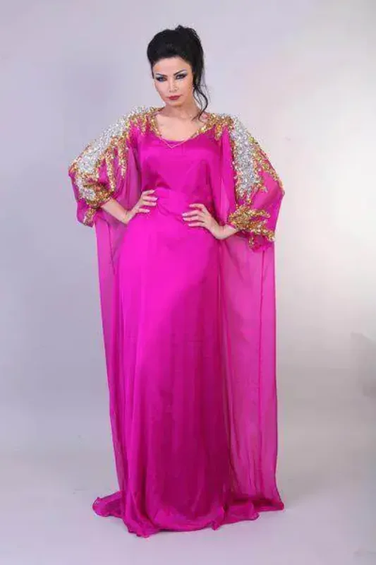 Picture of Radhe Designer White Georgette Kaftan Dress for Women - F7859