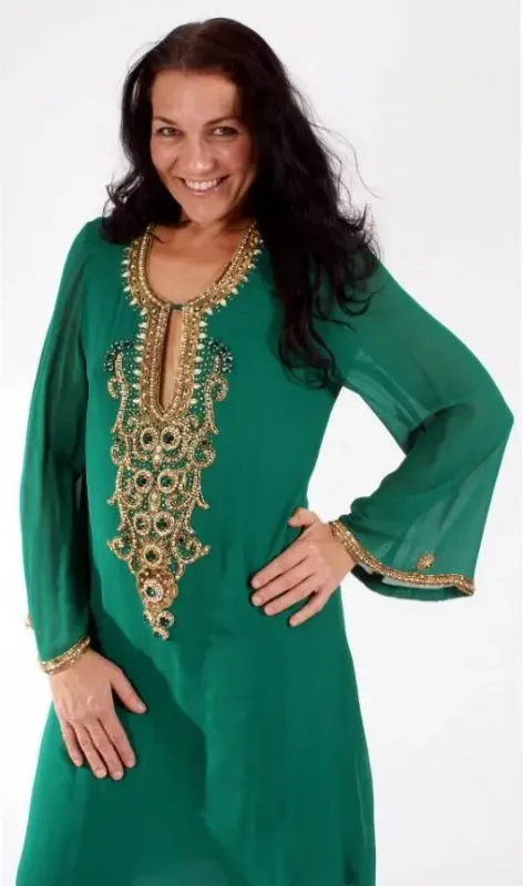 Picture of Radhe Designer Pink Cotton Kaftan Dress for Women - F7861