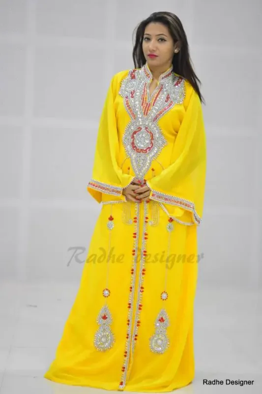 Picture of Radhe Designer Multicolor Georgette Kaftan Dress for Women - Y369