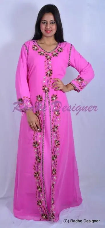 Picture of Multi Color Georgette Kaftan Dress for Women - Look 7554