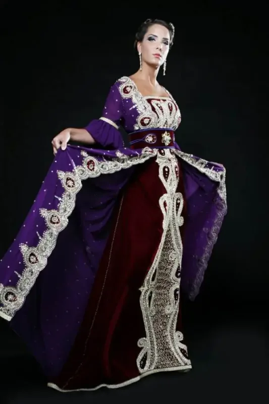 Picture of Radhe Designer Purple Georgette Kaftan Dress for Women - F7796