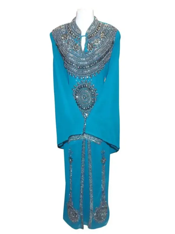 Picture of Radhe Designer Blue Georgette Kaftan Dress for Women - F3806