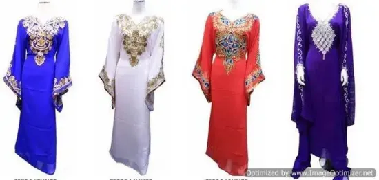 Picture of fashion design strip latest dress designs abaya fabric 