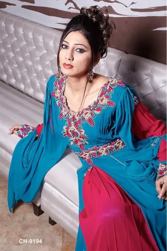 Picture of Radhe Designer Multicolor Georgette Kaftan Dress for Women - F6405
