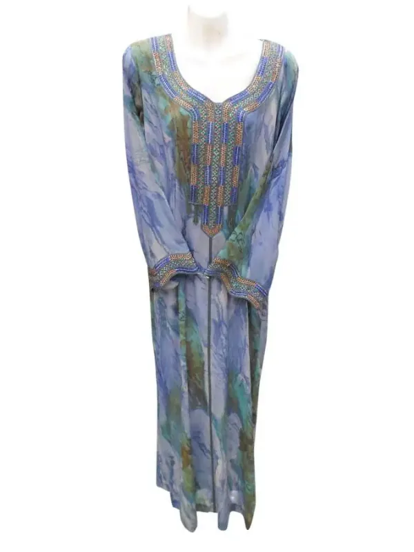 Picture of White Georgette Kaftan Dress for Women - Look 7649