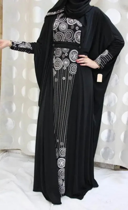 Picture of Radhe Designer Black Georgette Kaftan Dress for Women - F1392