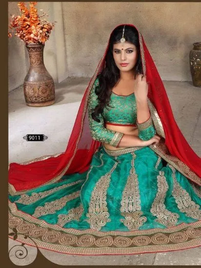 Picture of lehenga sari indian saree designer wedding wear women ,