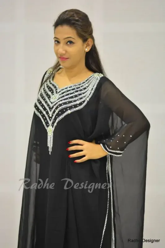 Picture of Radhe Designer Multicolor Georgette Kaftan Dress for Women - Y337