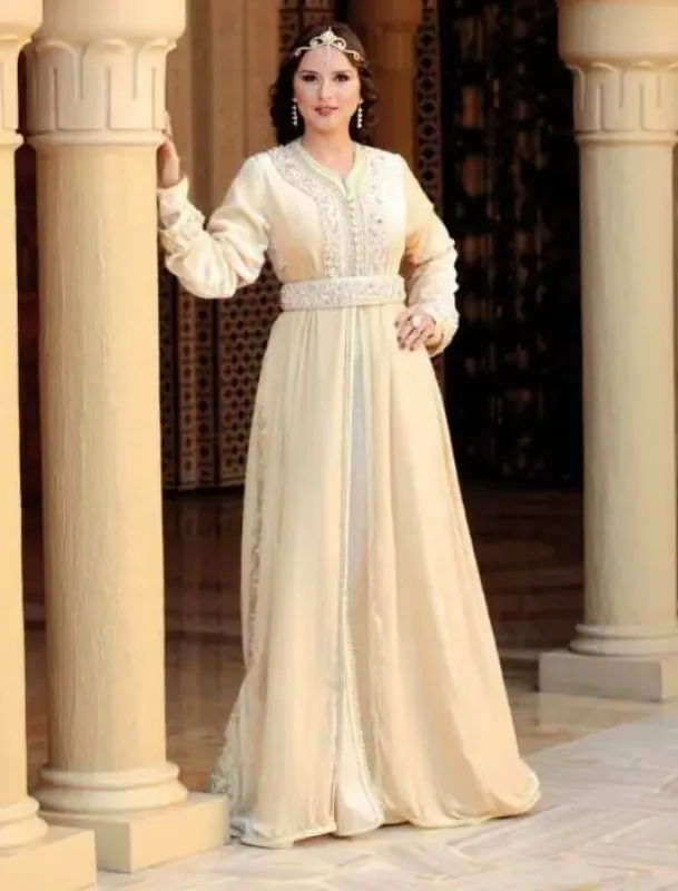 Picture of Radhe Designer White Georgette Kaftan Dress for Women - F10320