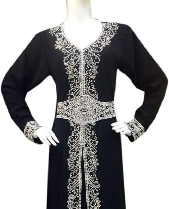 Picture of Radhe Designer White Georgette Kaftan Dress for Women - F1933