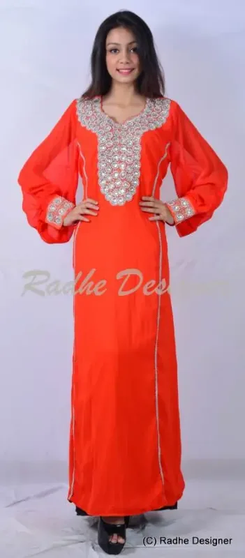 Picture of Radhe Designer Multicolor Georgette Kaftan Dress for Women - Y881