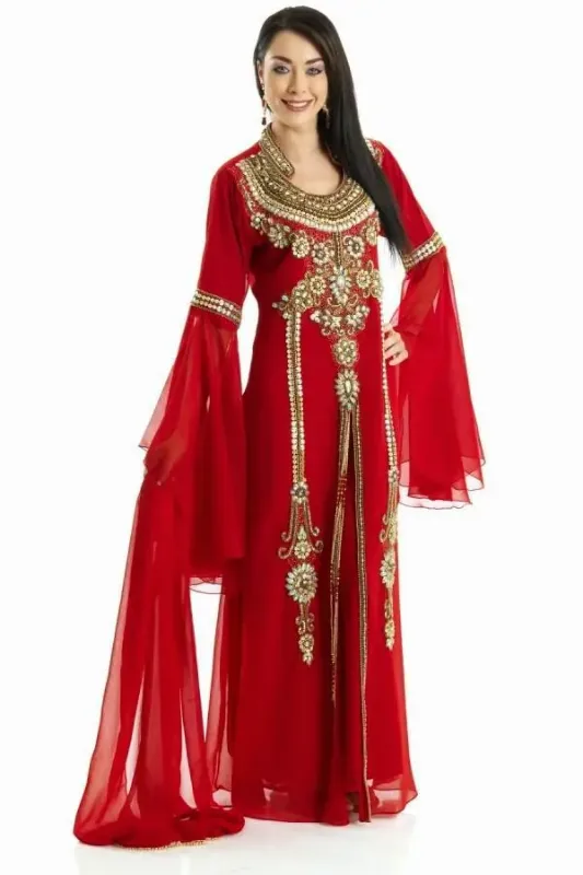 Picture of Multi Color Georgette Kaftan Dress for Women - Look 7685