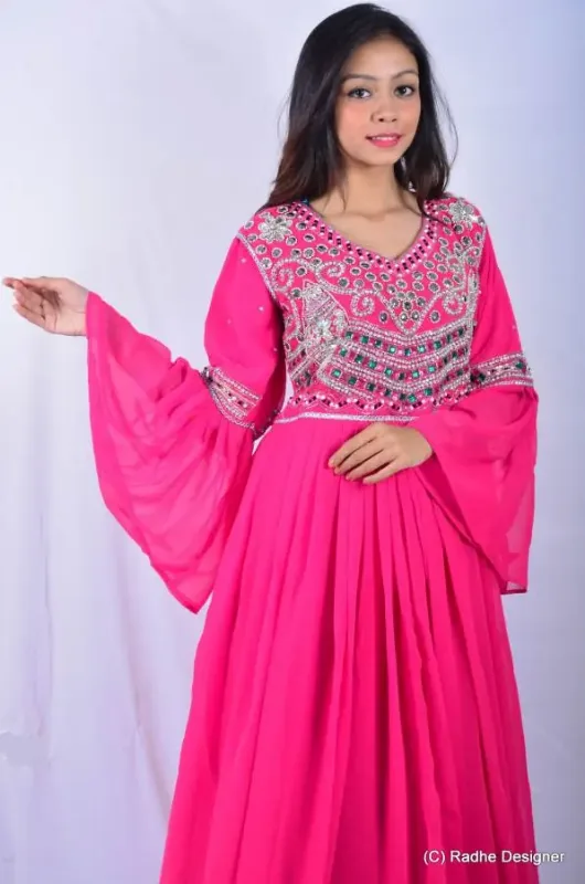 Picture of Radhe Designer Multicolor Georgette Kaftan Dress for Women - Y227