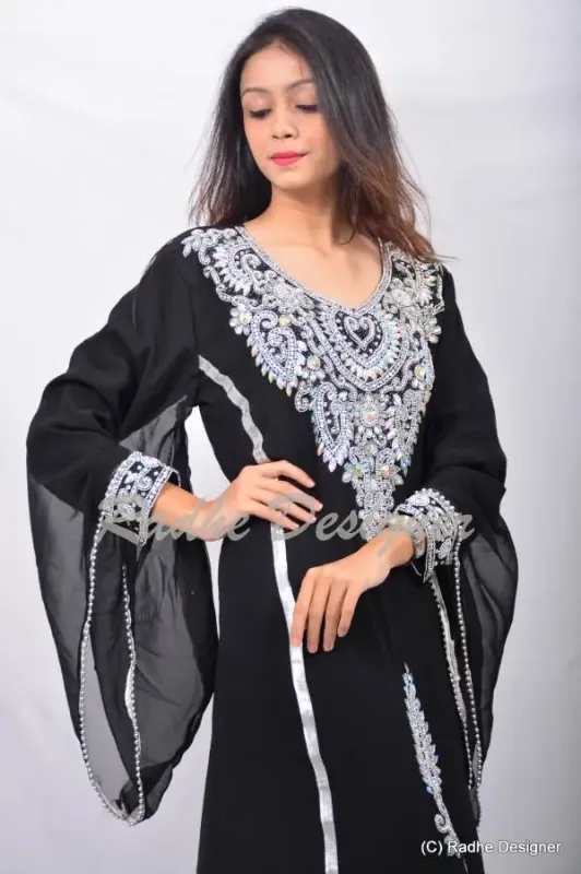 Picture of Radhe Designer Multicolor Georgette Kaftan Dress for Women - Y12