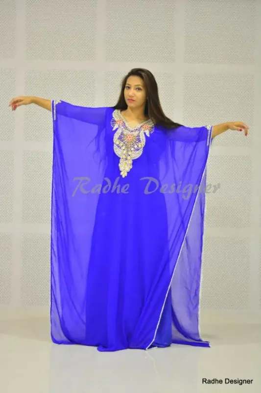 Picture of Multi Color Georgette Kaftan Dress for Women - Look 7704