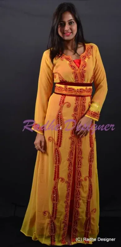 Picture of Radhe Designer Multicolor Georgette Kaftan Dress for Women - Y11