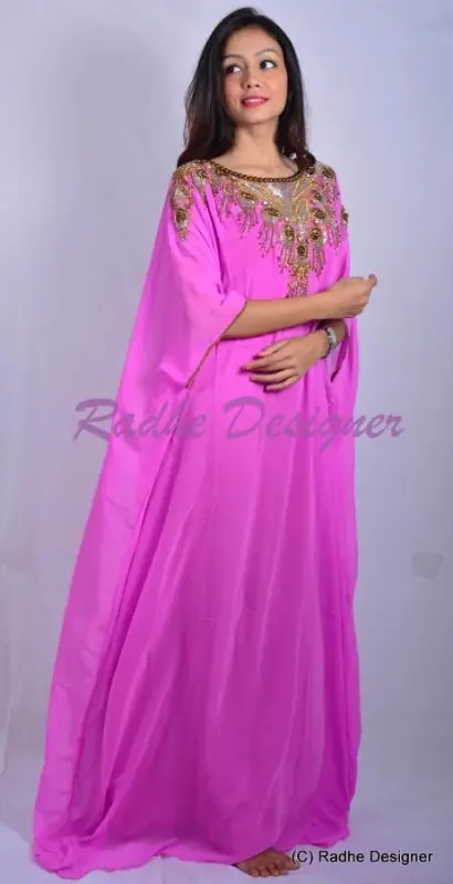 Picture of Radhe Designer Black Georgette Kaftan Dress for Women - Y37