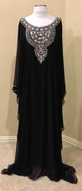 Picture of Radhe Designer Black Georgette Kaftan Dress for Women - F10695