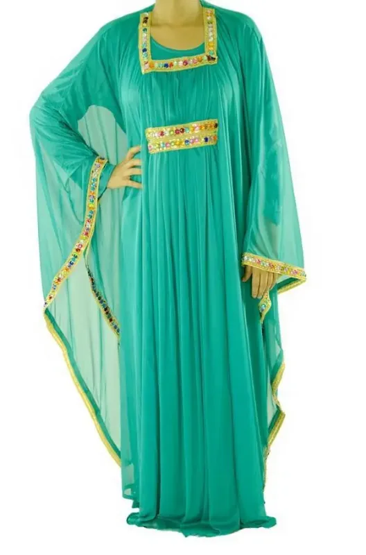 Picture of White Georgette Kaftan Dress for Women - Look 7715