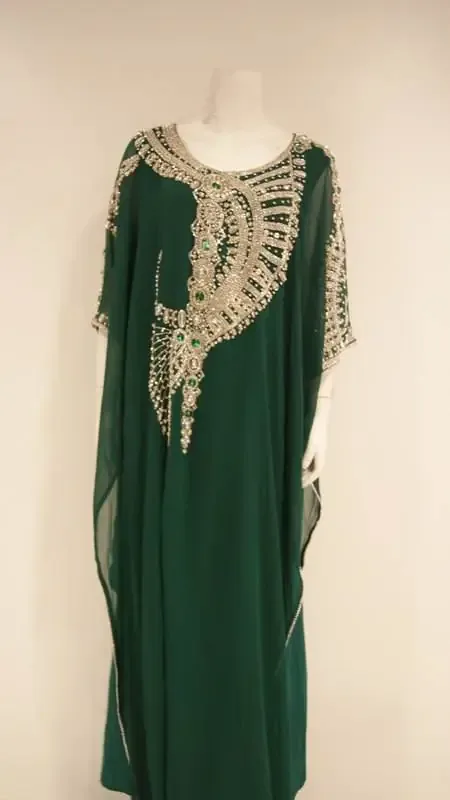 Picture of Black Georgette Kaftan Dress for Women - Look 7719