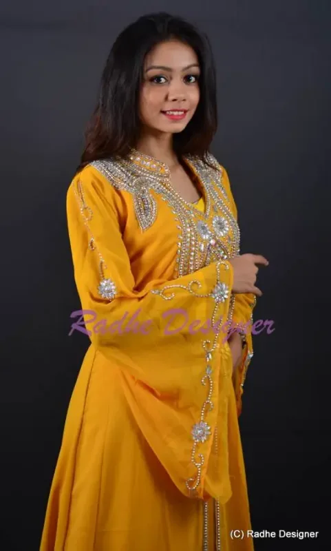 Picture of Radhe Designer Black Georgette Kaftan Dress for Women - Y22