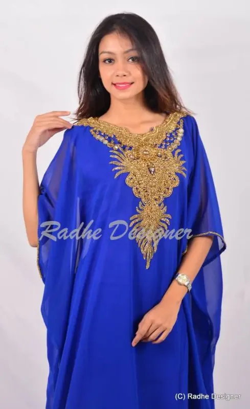 Picture of Radhe Designer Multicolor Georgette Kaftan Dress for Women - Y693