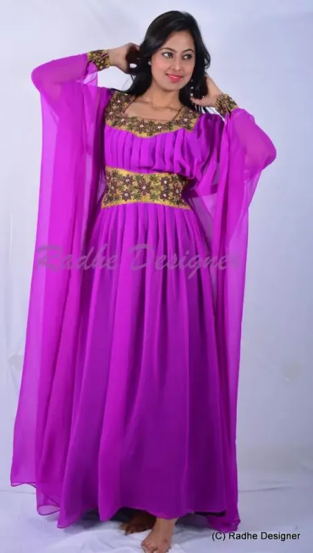 Picture of Radhe Designer Multicolor Georgette Kaftan Dress for Women - Y698