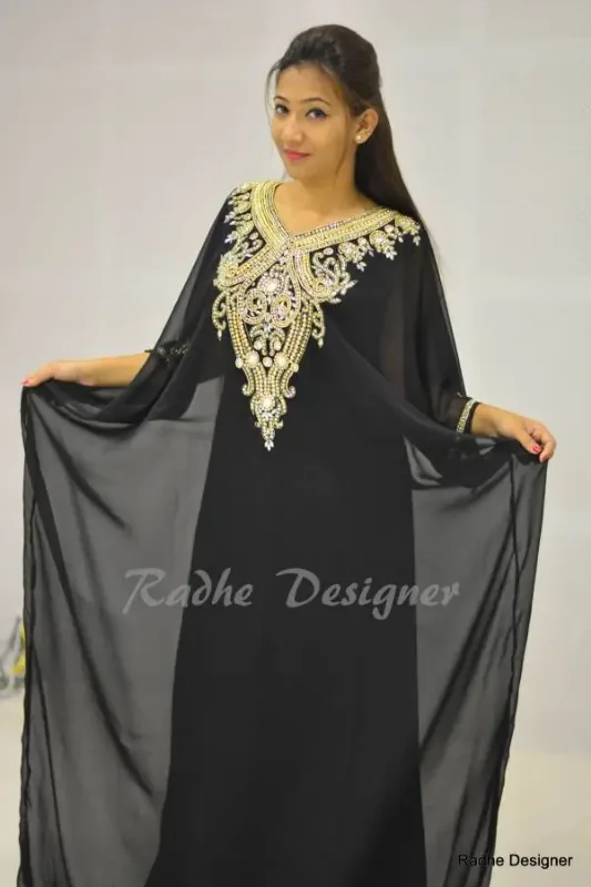 Picture of Radhe Designer Multicolor Georgette Kaftan Dress for Women - Y351