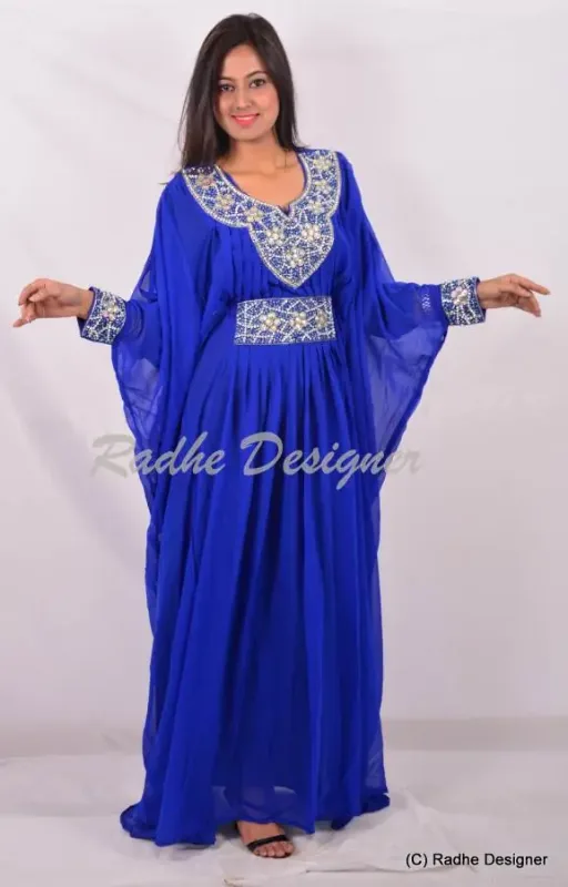 Picture of Radhe Designer Black Georgette Kaftan Dress for Women - Y679