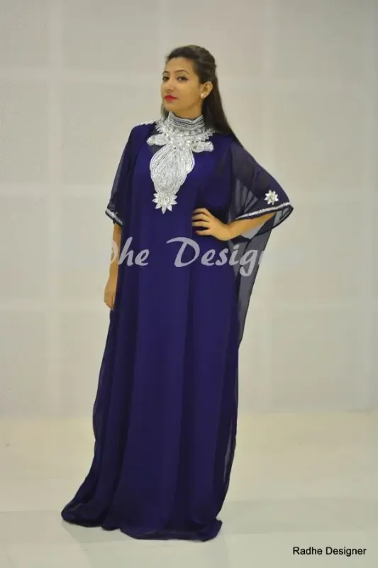 Picture of Radhe Designer Multicolor Georgette Kaftan Dress for Women - Y420
