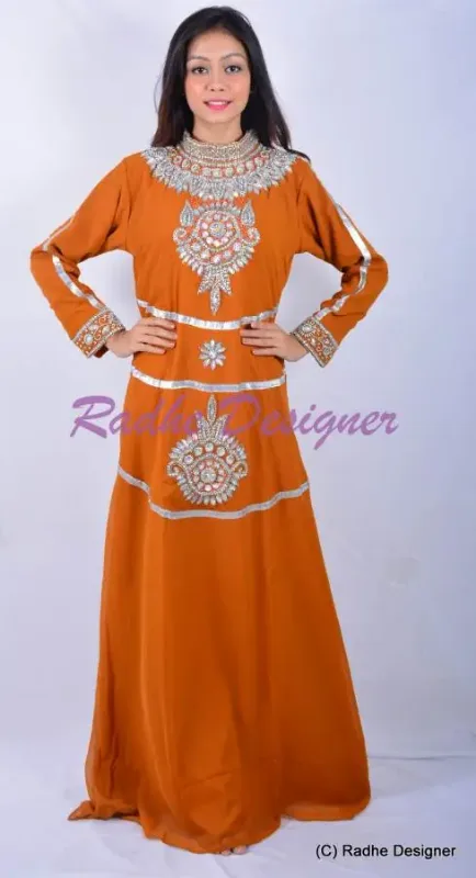 Picture of Multi Color Georgette Kaftan Dress for Women - Look 7760