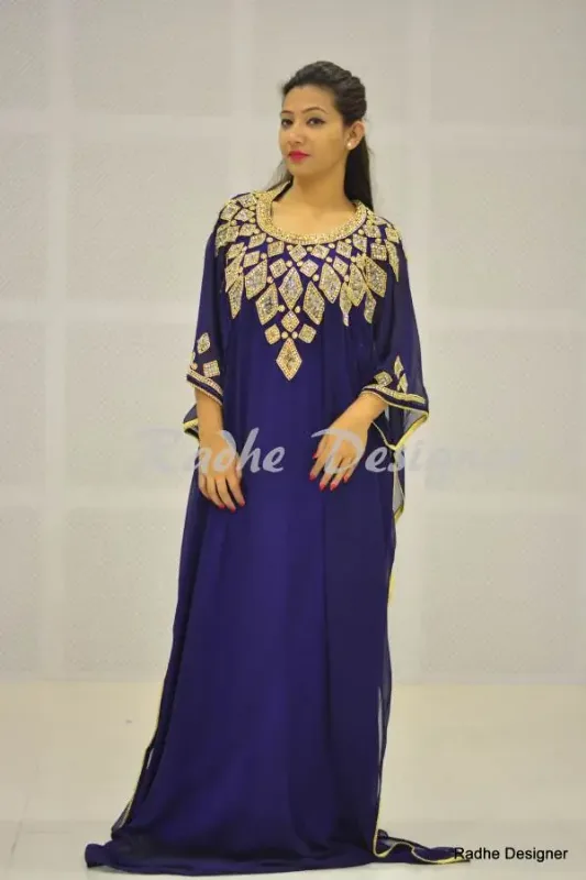 Picture of Radhe Designer Multicolor Georgette Kaftan Dress for Women - Y422