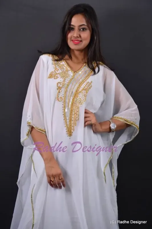 Picture of Radhe Designer Black Georgette Kaftan Dress for Women - Y1176