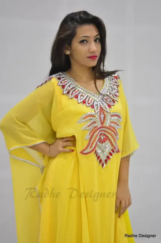 Picture of Radhe Designer Multicolor Georgette Kaftan Dress for Women - Y528