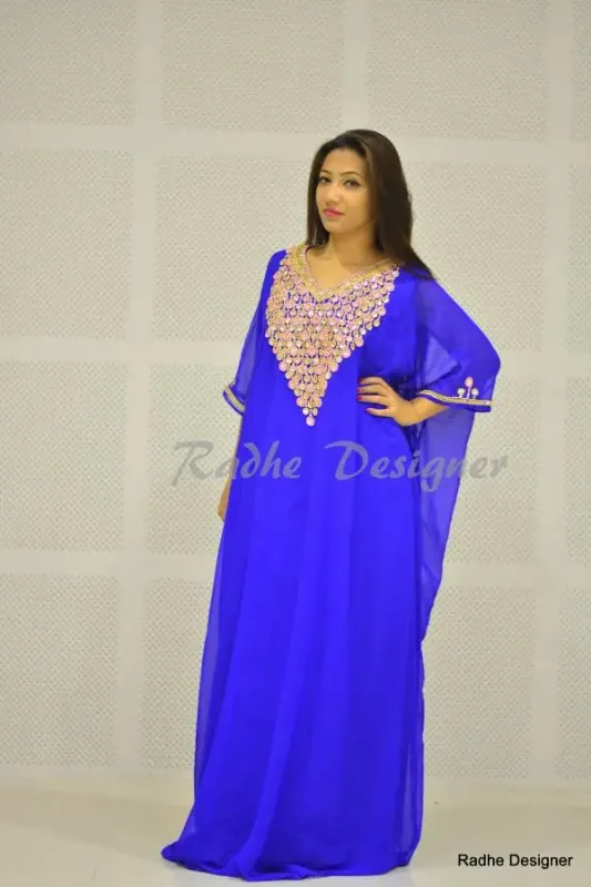 Picture of Radhe Designer Multicolor Georgette Kaftan Dress for Women - Y166