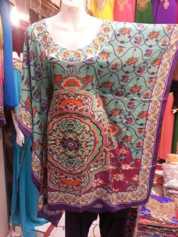 Picture of Multi Color Georgette Kaftan Dress for Women - Look 7772