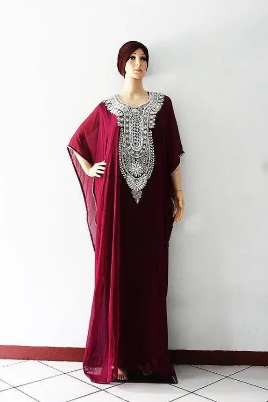 Picture of Radhe Designer Gold Georgette Kaftan Dress for Women - F7922