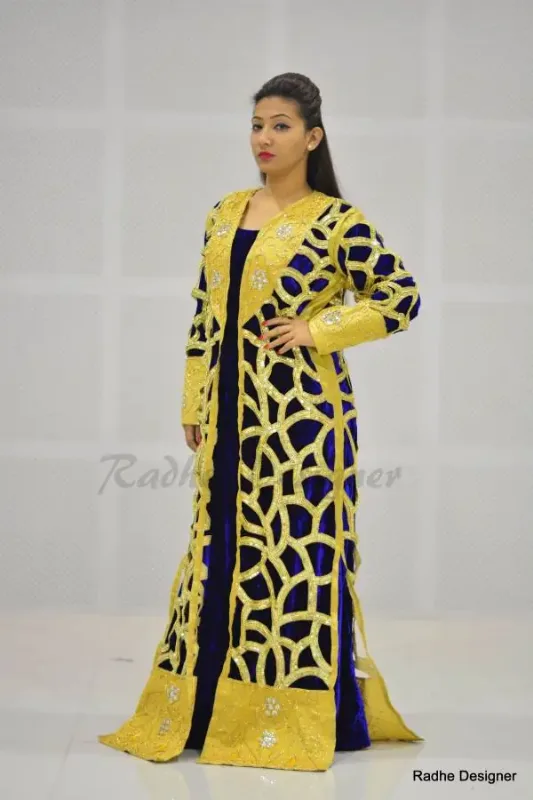 Picture of Radhe Designer Black Georgette Kaftan Dress for Women - Y564