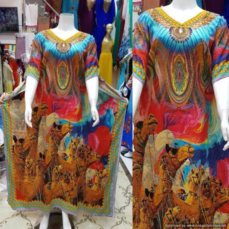 Picture of Radhe Designer Multicolor Georgette Kaftan Dress for Women - F2658