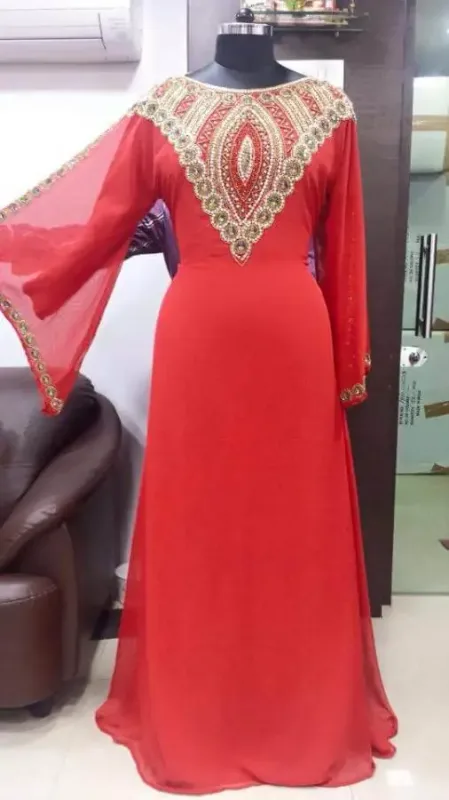 Picture of Radhe Designer Black Georgette Kaftan Dress for Women - F4953