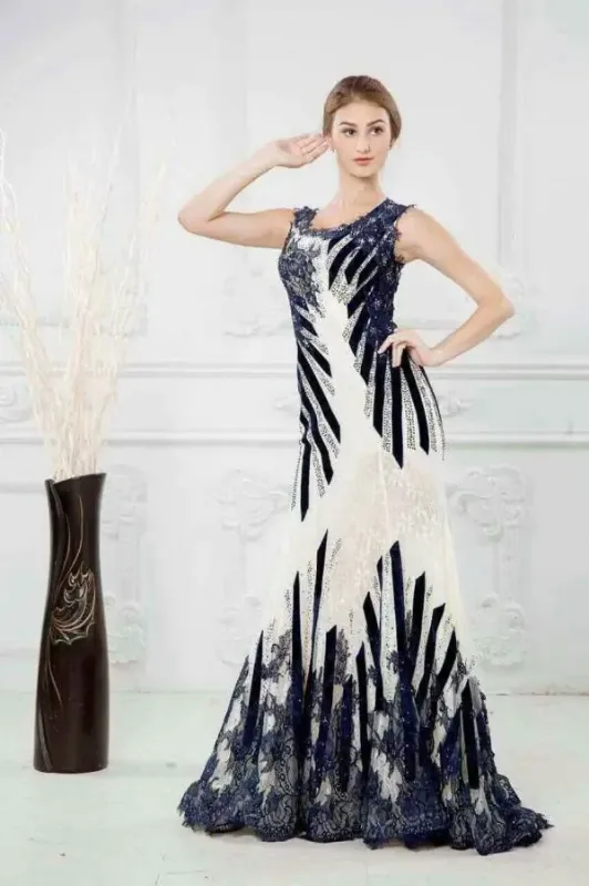 Picture of White Georgette Kaftan Dress for Women - Look 7836
