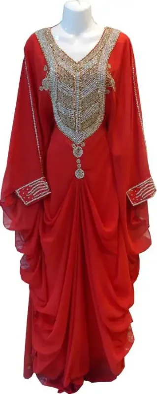 Picture of Radhe Designer White Georgette Kaftan Dress for Women - F4946
