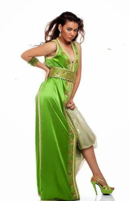 Picture of Radhe Designer Yellow Georgette Kaftan Dress for Women - F5548